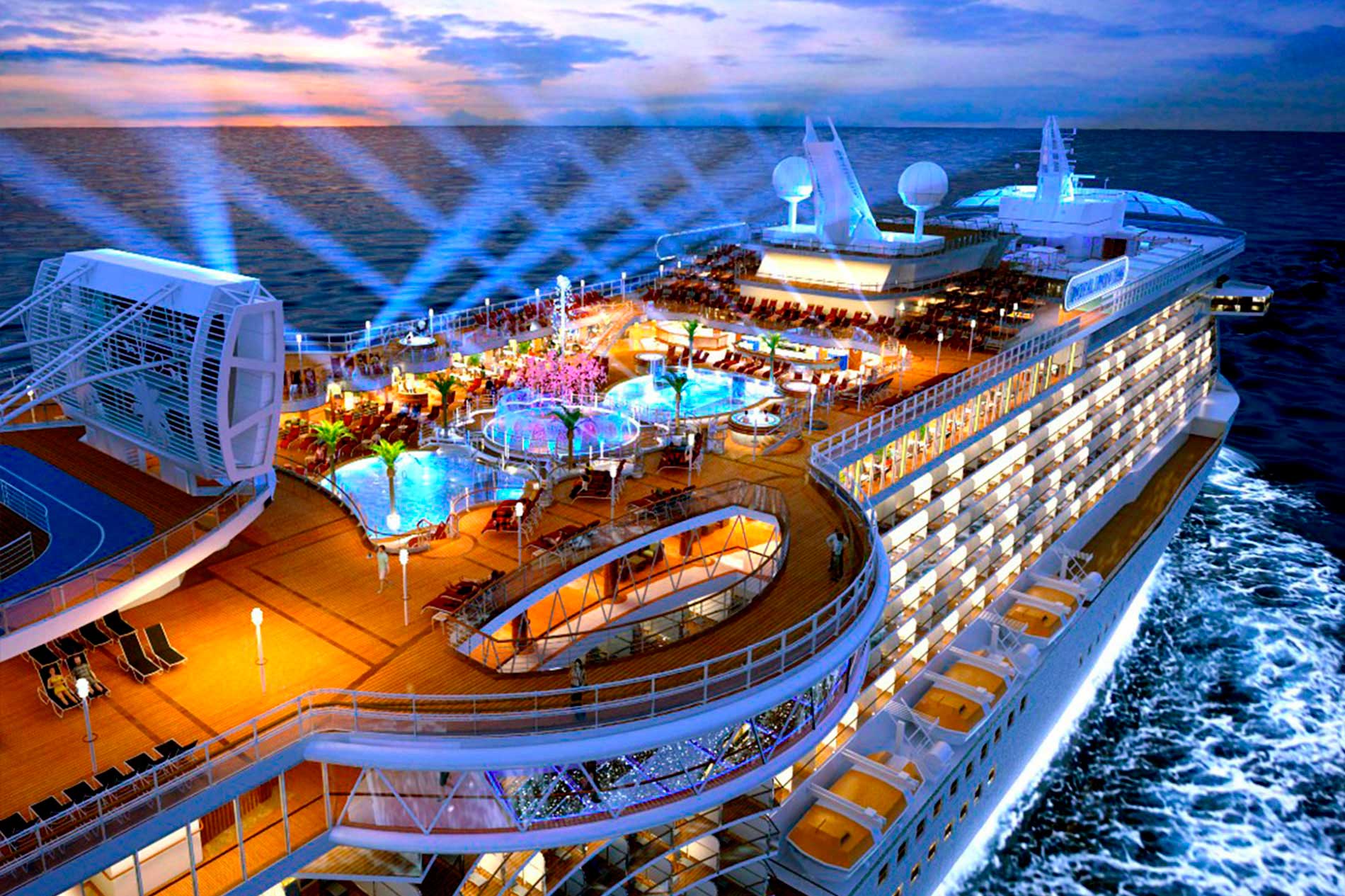 Ocean Princess cruise ship in port Victoria in Seychelles