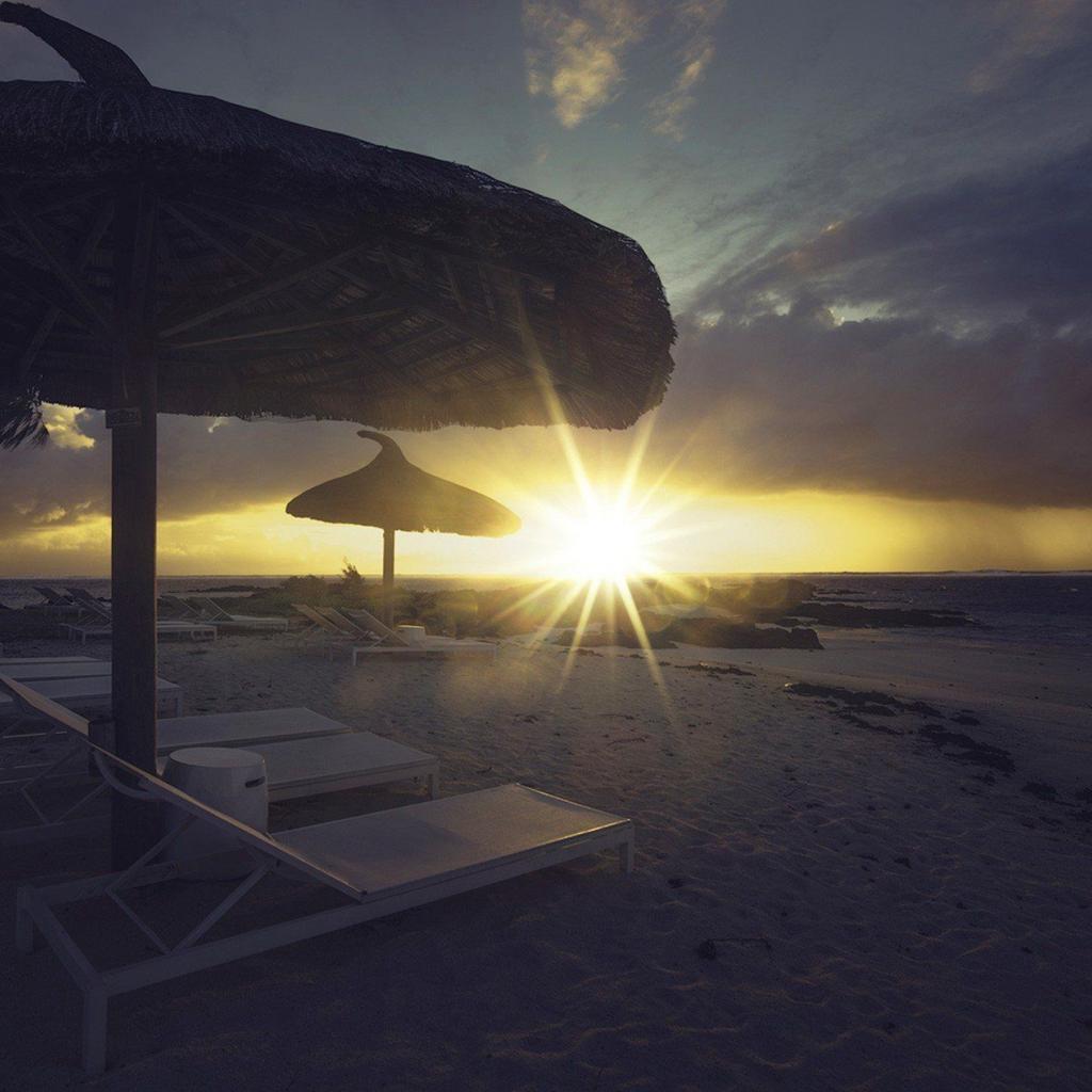 Île Maurice - Vue bord de plage couché de soleil