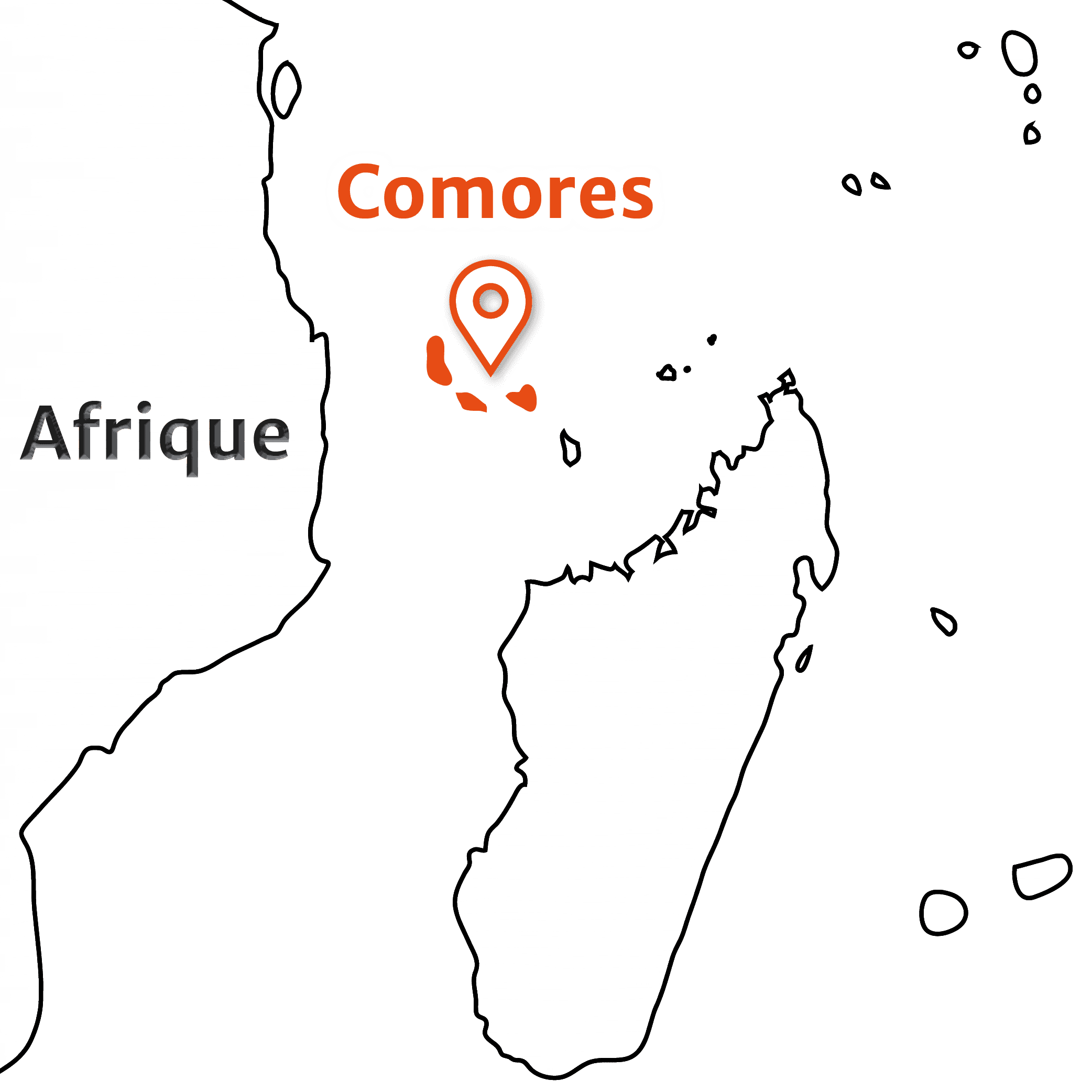 Les Comores - Carte emplacement Les Comores