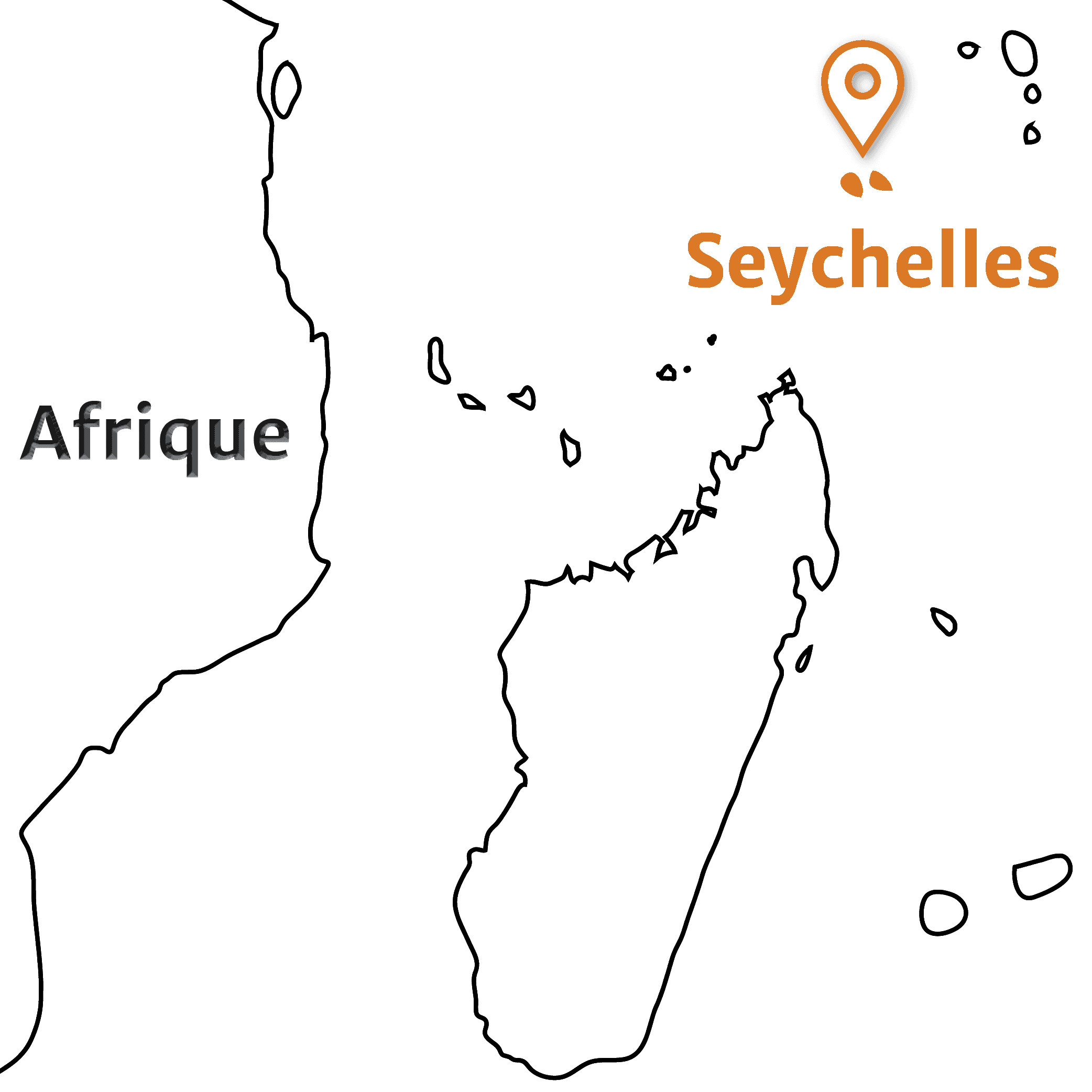 Les Seychelles - Carte localisation Les Seychelles