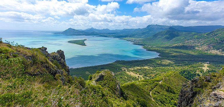 Mauritius - Lush green landscape by the ocean